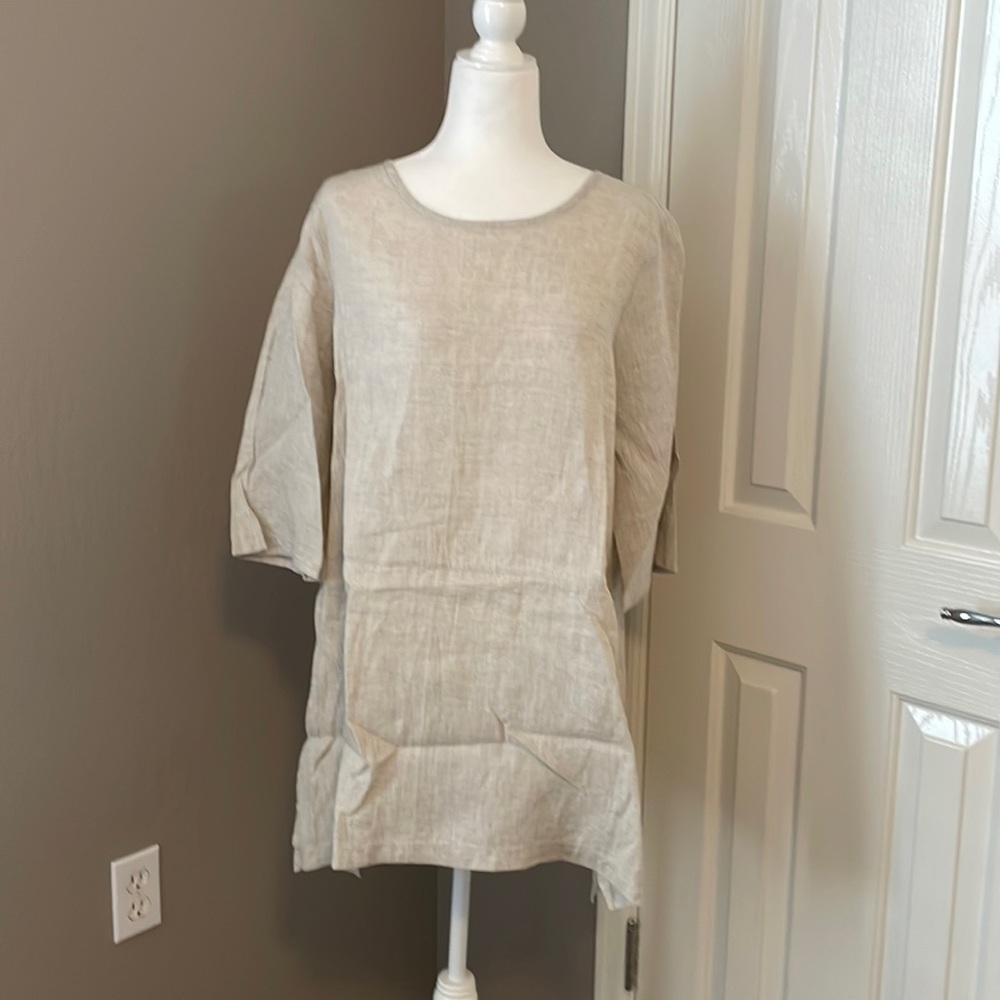 Bryn Walker - Bre Tunic - Medium Natural LINEN - MADE IN THE USA